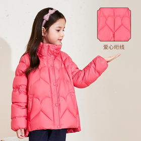 mettekids儿童羽绒服加厚保暖女童中大童洋气冬季白鹅绒短款外套