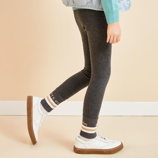 mettekids女童打底裤2022春秋新款秋装裤子儿童时尚运动修身长裤 商品图3