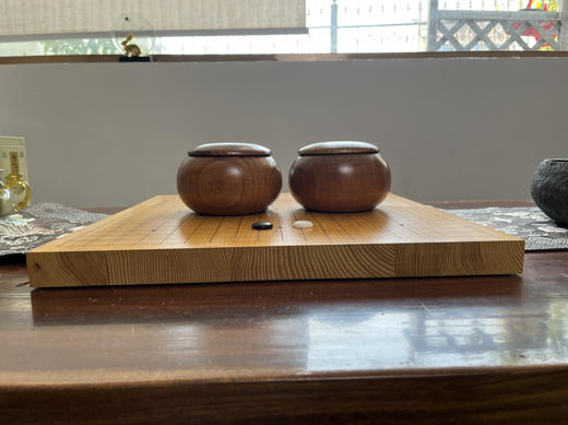 3厘米厚实木新榧棋盘+整木独木酸枣木罐+新云子 商品图0