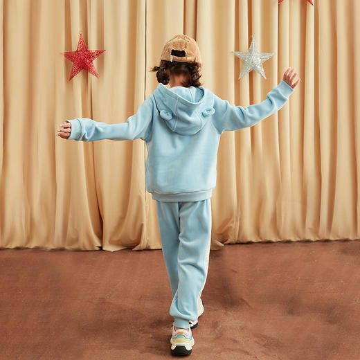 【女童可爱运动套装】21年秋冬新品女童套装可爱运动套装时尚撞色上衣+裤子 商品图1