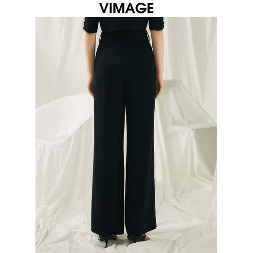 VIMAGE纬漫纪春季新款气质通勤百搭显瘦高腰休闲直筒裤子V1905507 商品图10