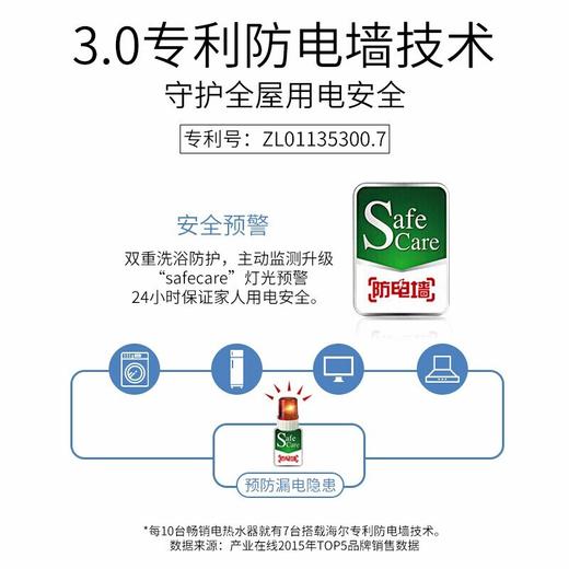 海尔（Haier）线控式电热水器50升全隐藏吊顶安装3D速热家用防电墙3.0 50升【3D速热丨液晶面板】ES50H-TN3 商品图8