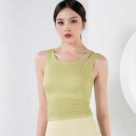 【限时秒】YOGACODE【火树银花系列】镂空肩带速干带胸垫瑜伽背心YCDS450