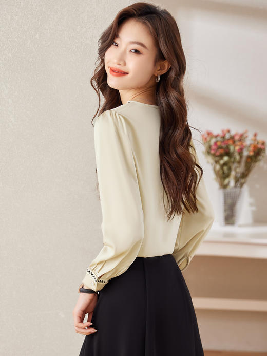 v领职业通勤衬衫高腰半身裙子休闲裤两件套装女 商品图3