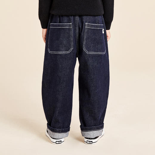 mettekids儿童裤子2022秋季新款童装牛仔裤男童潮直筒宽松休闲裤 商品图3