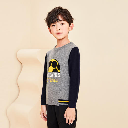 mettekids儿童羊绒衫2022秋季新款针织衫毛衣外穿男童卡通套头衫 商品图3