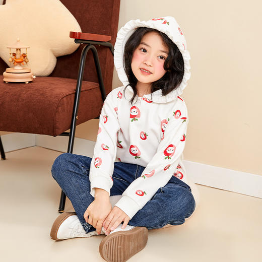 mettekids儿童卫衣2022秋季新款女童长袖可爱印花洋气上衣童装 商品图0