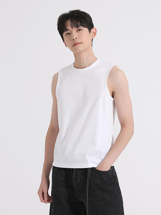 callisto白色全棉无袖T恤 SSUDW001C 商品图0