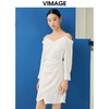 VIMAGE纬漫纪春季新款设计感小众收腰气质连衣裙V1907509 商品缩略图3