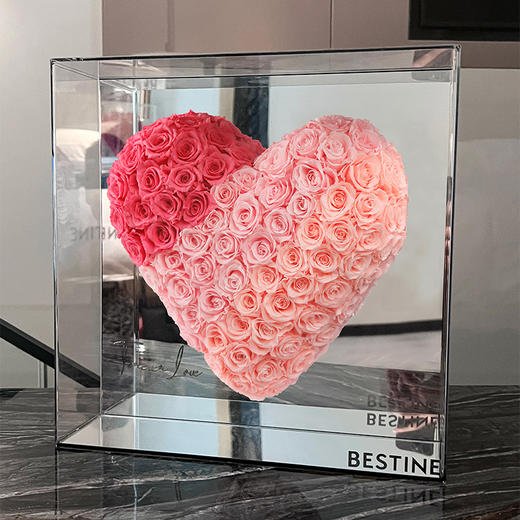 VBEINGS花语 镜面爱心玫瑰 永生花玫瑰花摆件生日送女生女友老婆礼物 商品图8
