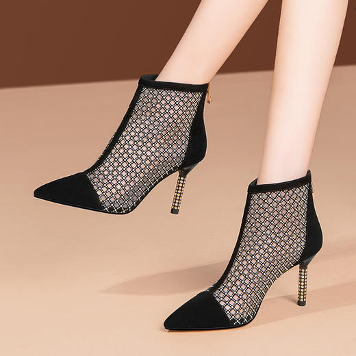 春夏新款，网纱水钻真皮细跟透气网靴YLY-2201 商品图5