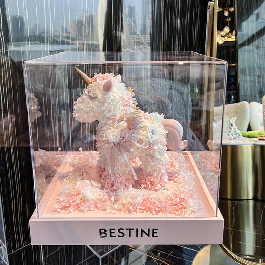 VBEINGS花语 大号独角兽 Anna粉色 永生花礼盒玫瑰花摆件送女生告白生日礼物 商品图9