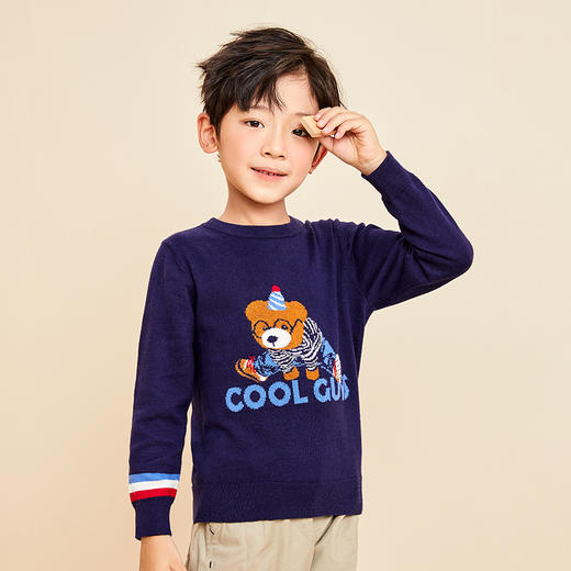 【棉羊绒卡通毛衣】羊绒世家童装纯棉毛衣时尚卡通图案男童宝贝针织毛衣 商品图2