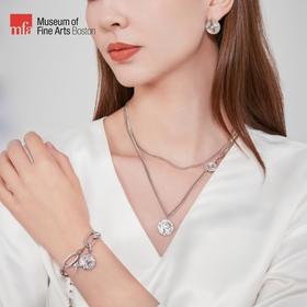 MFA波士顿美术博物馆 穆夏系列 黄道十二宫 铜镀钯白K金天然母贝项链耳钉 锆石手链