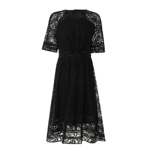 EITIE爱特爱春季新款洋气镂空蕾丝显瘦收腰连衣裙女裙6907640 商品图6