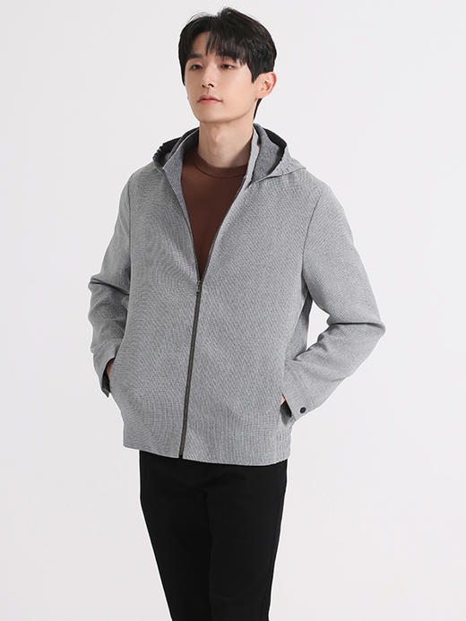 callisto丁香灰千鸟格连帽夹克 SSFEJ025C 商品图3