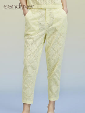 纯棉刺绣长裤 SJS95K024W