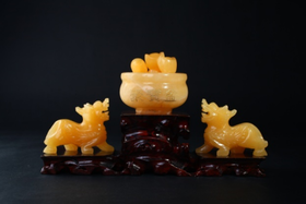 吉祥天地 黄玉聚财貔貅阵