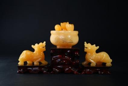 吉祥天地 黄玉聚财貔貅阵 商品图0