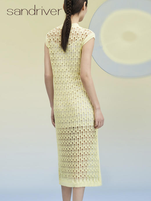 叠领破洞连衣裙 SJS95W042K 商品图3