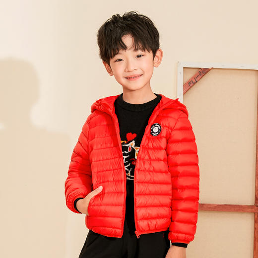 mettekids儿童羽绒服秋冬季白鹅绒短款大童男童女童轻薄连帽外套 商品图1