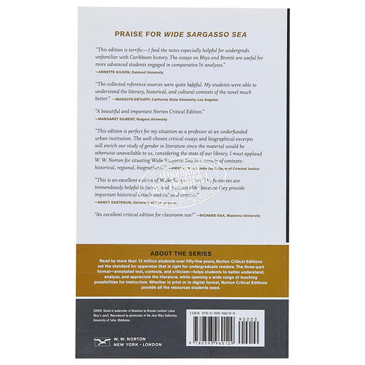 【中商原版】梦回藻海 诺顿文学解读系列 英文原版 Norton Critical Editions Wide Sargasso Sea Jean Rhys 商品图1