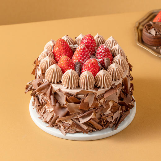 【黑巧爱好者推荐】6英寸森林小红帽下午茶，浓郁黑巧搭配多汁草莓和酸甜黑樱桃酱，酸酸甜甜！（东莞幸福西饼） 商品图1