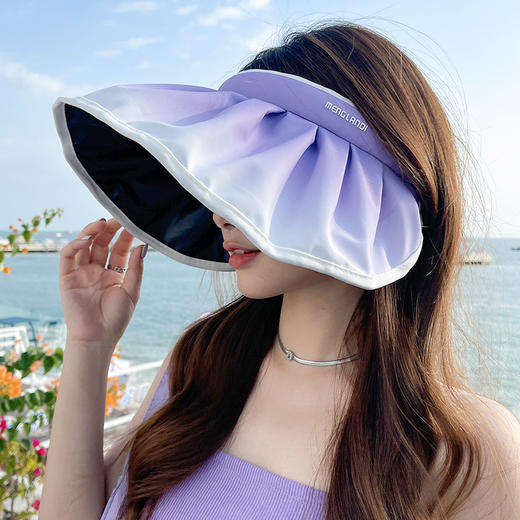 【sunnyuvcut】加宽加大黑胶渐变防晒贝壳帽 AJMZ4423 商品图3