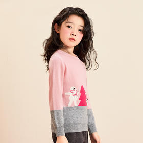 mettekids女童羊绒衫春秋季中大童打底衫针织衫儿童圆领洋气毛衣