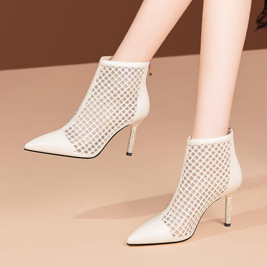 春夏新款，网纱水钻真皮细跟透气网靴YLY-2201 商品图0