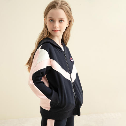 【连帽运动上衣外套】21年秋女童运动外套儿童女宝连帽上衣 商品图1