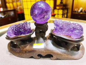 吉祥天地 紫水晶貔貅聚财阵