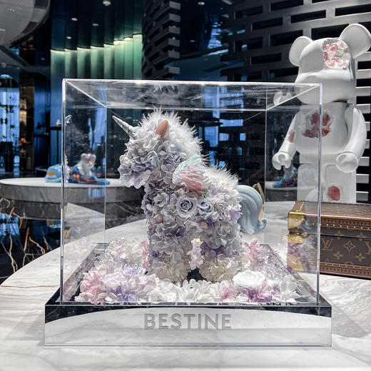 VBEINGS花语 大号独角兽 Anna粉色 永生花礼盒玫瑰花摆件送女生告白生日礼物 商品图7