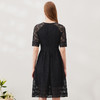 EITIE爱特爱春季新款洋气镂空蕾丝显瘦收腰连衣裙女裙6907640 商品缩略图5