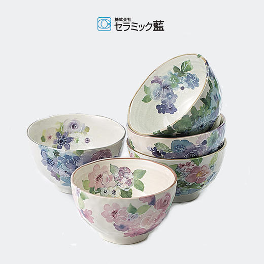 日本ceramic 蓝系列米饭碗套装五件套 商品图1