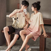 【情侣CP纯棉家居服】2023春夏秋华夫格情侣睡衣夏季短袖卡通韩版 可外穿家居服6535棉 情侣全棉薄款可外穿可宅家睡衣睡裤套装 商品缩略图1