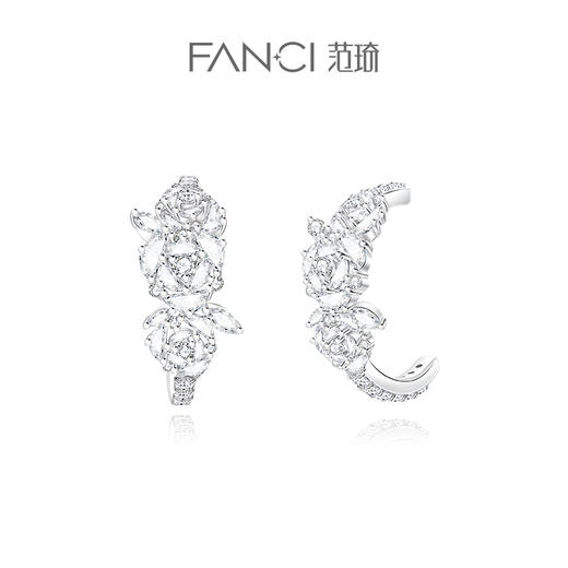 【明星同款】Fanci范琦【玫瑰系列】玫瑰之梦耳圈女925银时尚轻奢小众耳饰 商品图0