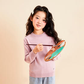 mettekids儿童羊绒衫春秋圆领大童毛衣男童薄款打底衫女童针织衫