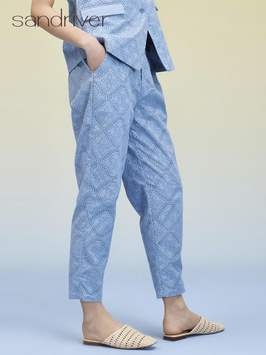 纯棉刺绣长裤 SJS95K024W 商品图2