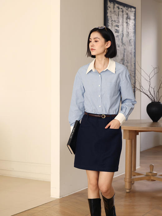 【周四精选福利】HeyDress法式复古半身裙女春季高腰小个子a字裙西装短款百搭半裙 商品图2