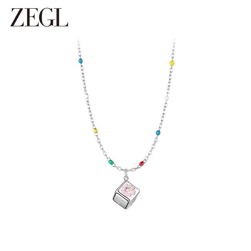 ZEGL浪姐刘逸云同款多巴胺小彩串五彩色串珠项链女轻奢小众锁骨链