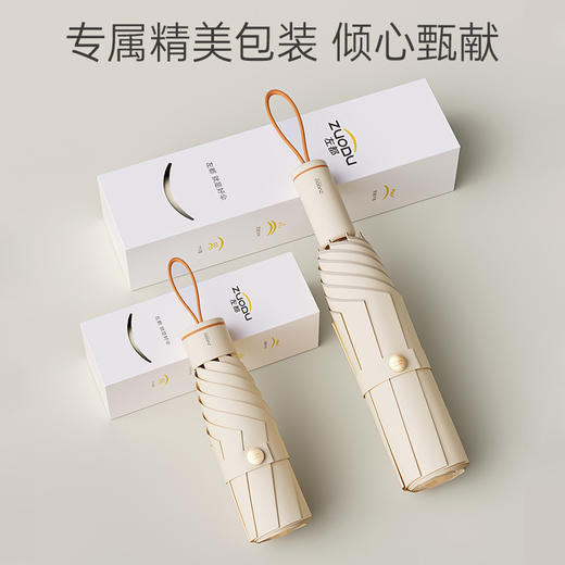 左都撞色装饰环彩胶五折遮阳伞 商品图3