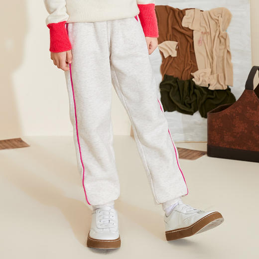 mettekids女童裤子2022春秋新款长裤加绒儿童休闲韩版束脚运动裤 商品图1