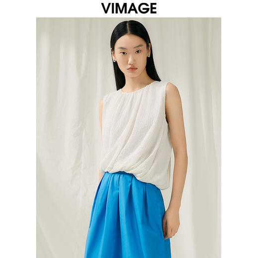 VIMAGE纬漫纪夏季新款时尚气质舒适显瘦无袖小上衣V1913516 商品图2