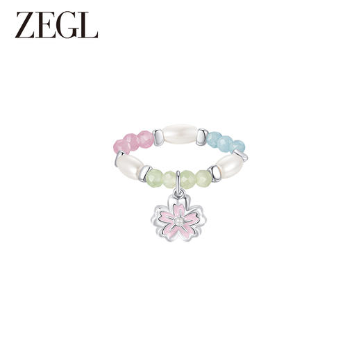 ZEGL设计师樱花小彩串系列彩色戒指女小众设计2023年新款潮食指戒 商品图2