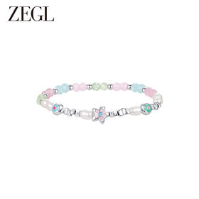 ZEGL浪姐小美同款小彩串925银多巴胺穿搭手链女款彩色串珠手饰品