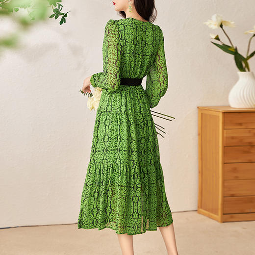 高货轻奢优雅印花连衣裙收腰显瘦遮肉沙滩裙WLZD2301405 商品图2