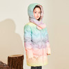 mettekids女童羽绒服冬季彩虹色白鹅绒儿童中长款加厚中大童外套 商品缩略图1