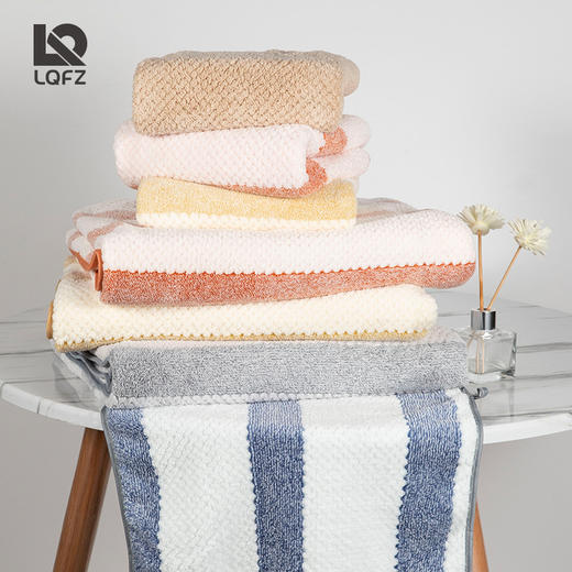 「毛巾+浴巾套装」浴巾菠萝格套装 细纤维沙滩巾礼品成人吸水加厚浴巾70*140cm 商品图1