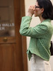 HeyDress绿色小香风外套女春季法式复古格纹设计感气质短款上衣 商品缩略图1